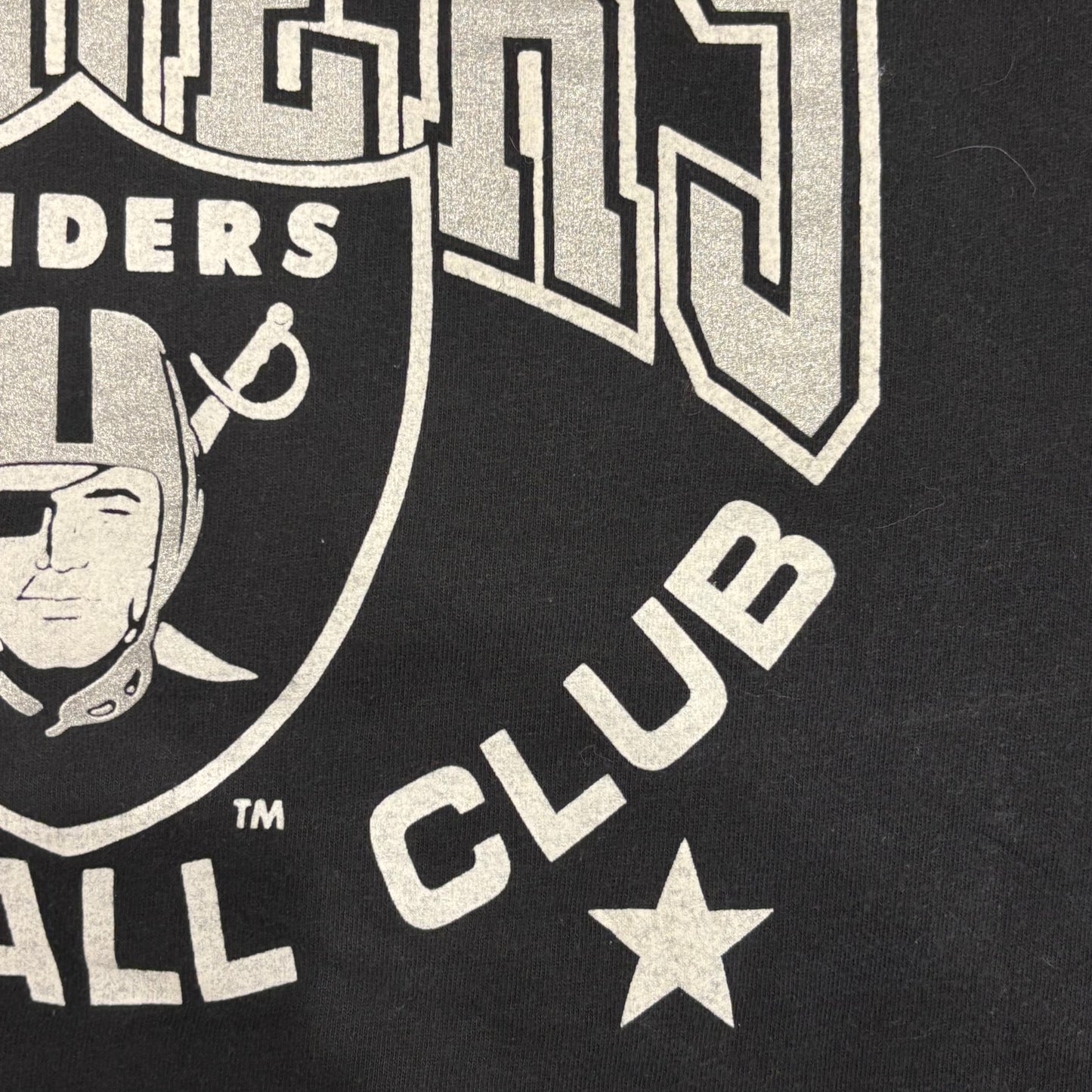 90's TULTEX Los Angeles RAIDERS NFL フットボールTシャツ 黒 (L)/B2707T-SO