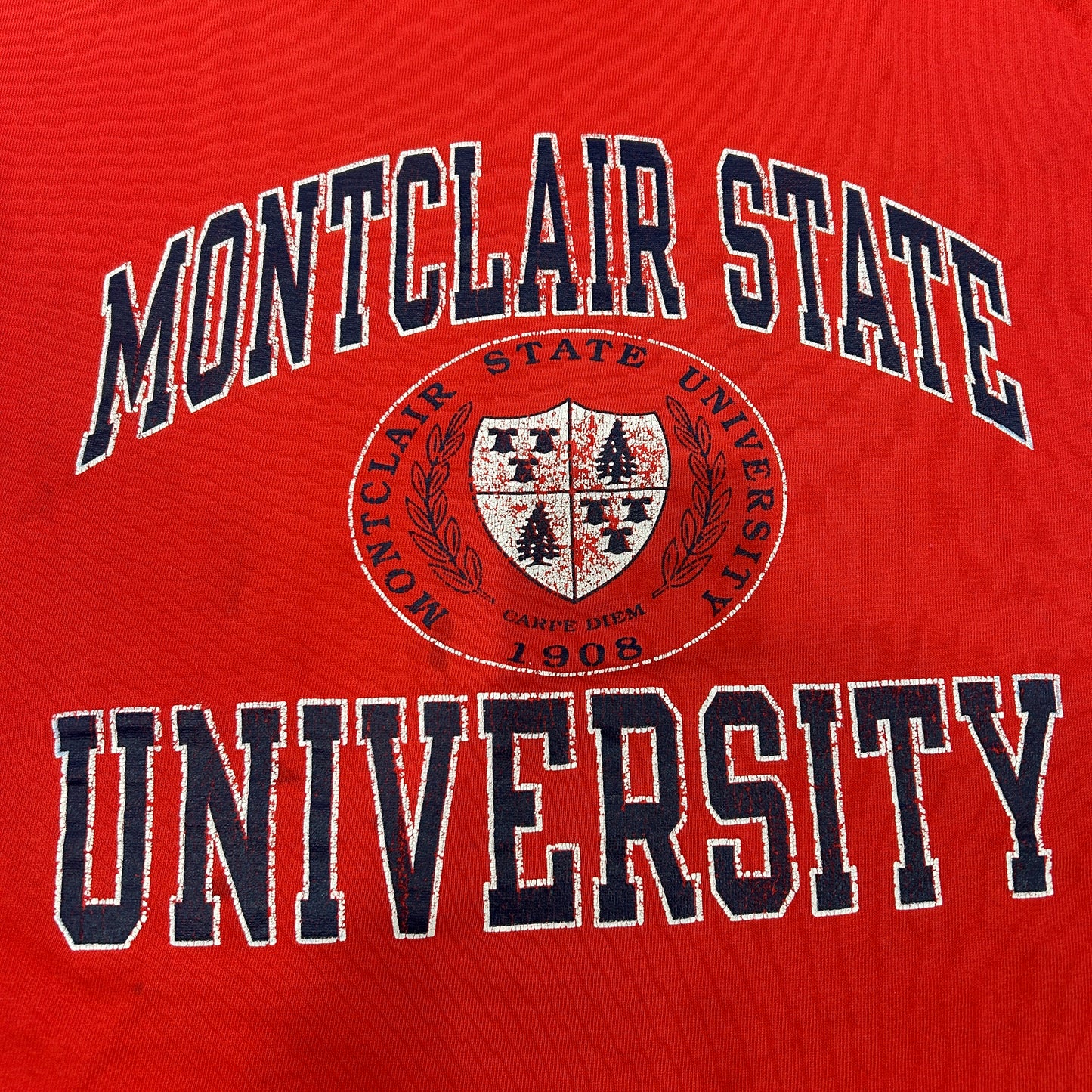 90's Champion MONTCLAIR STATE UNIVERSITY カレッジTシャツ USA製 赤(XL)/A7314T-SO