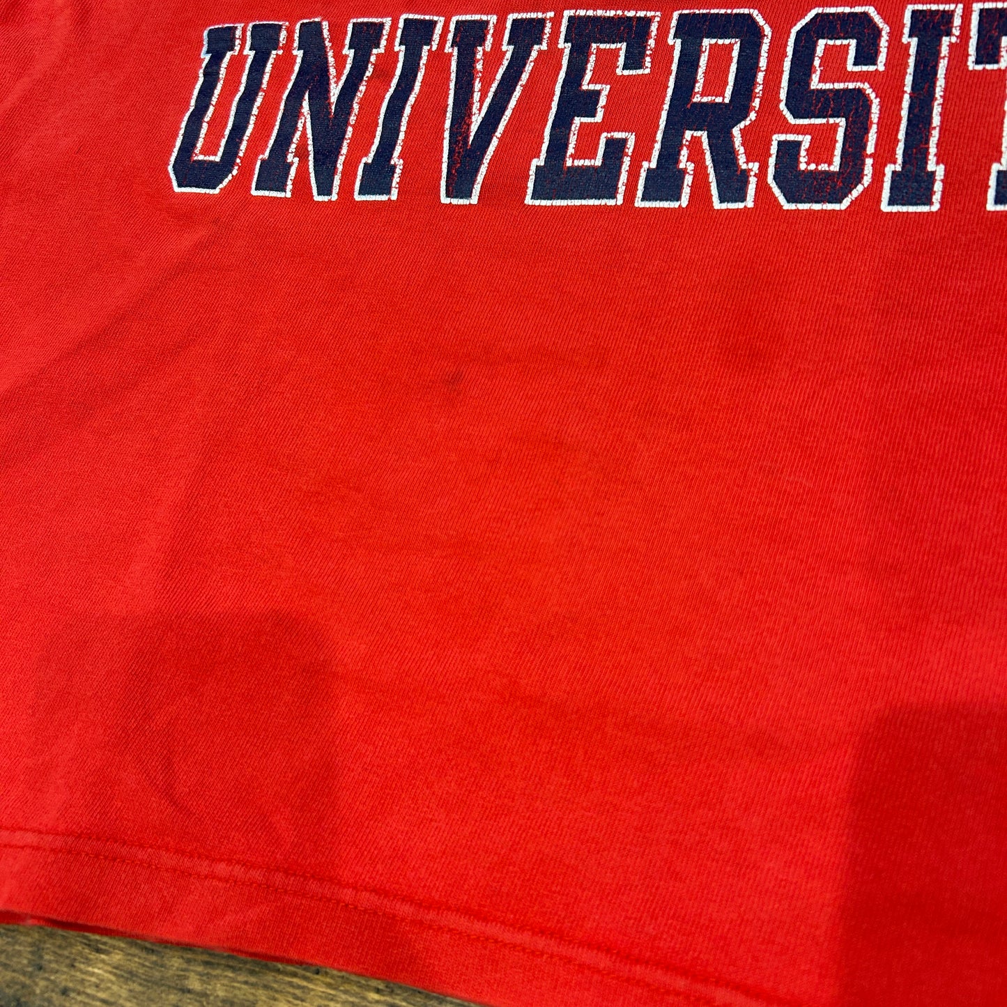 90's Champion MONTCLAIR STATE UNIVERSITY カレッジTシャツ USA製 赤(XL)/A7314T-SO