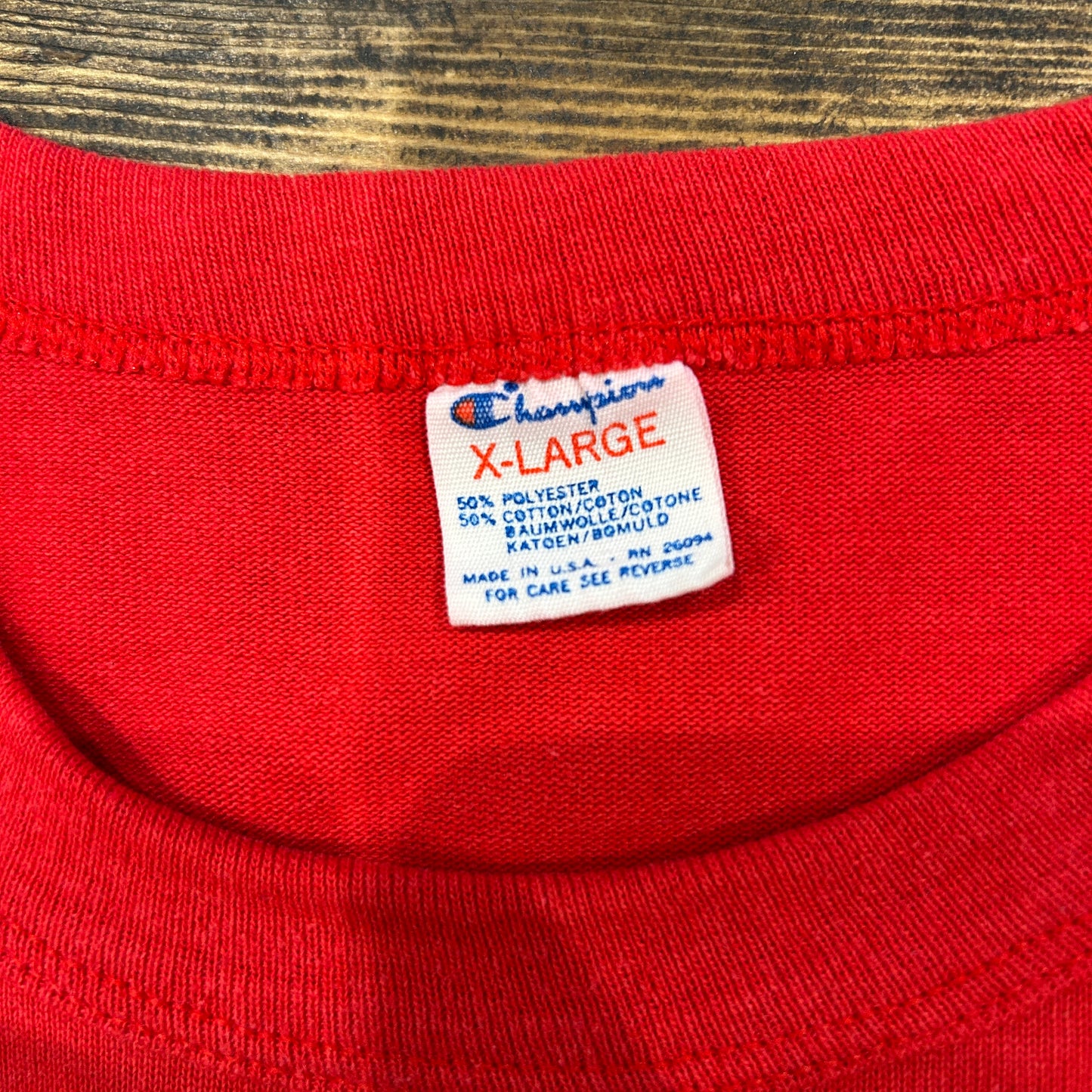 80's Champion チャンピオン OHIO STATE UNIVERSITY カプセル3段 カレッジTシャツ 赤(XL)/A6977T-SO