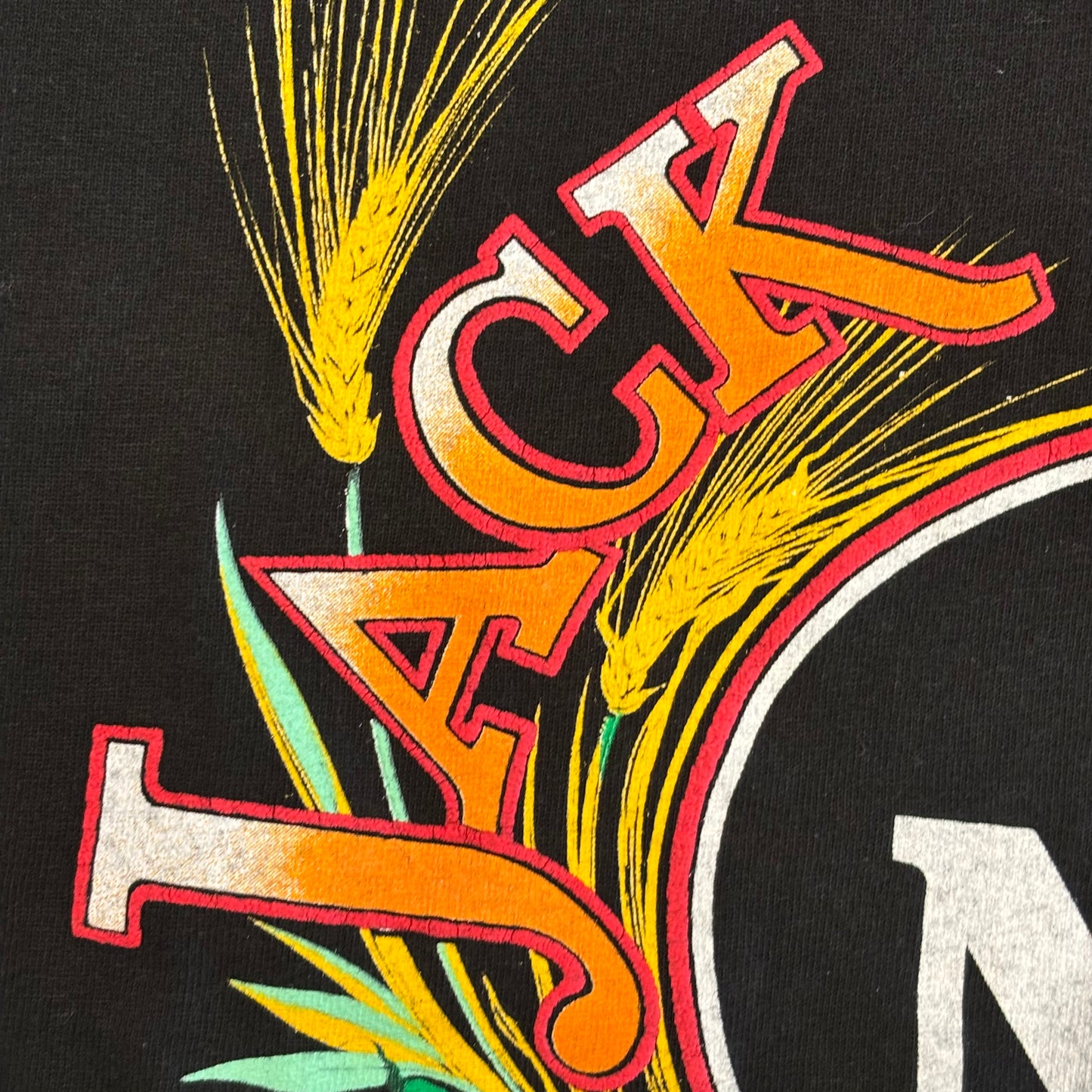 90's FRUIT OF THE LOOM JACK DANIEL'S OLD No'7 アルコールTシャツ 黒 (XL)/B2714T-SO