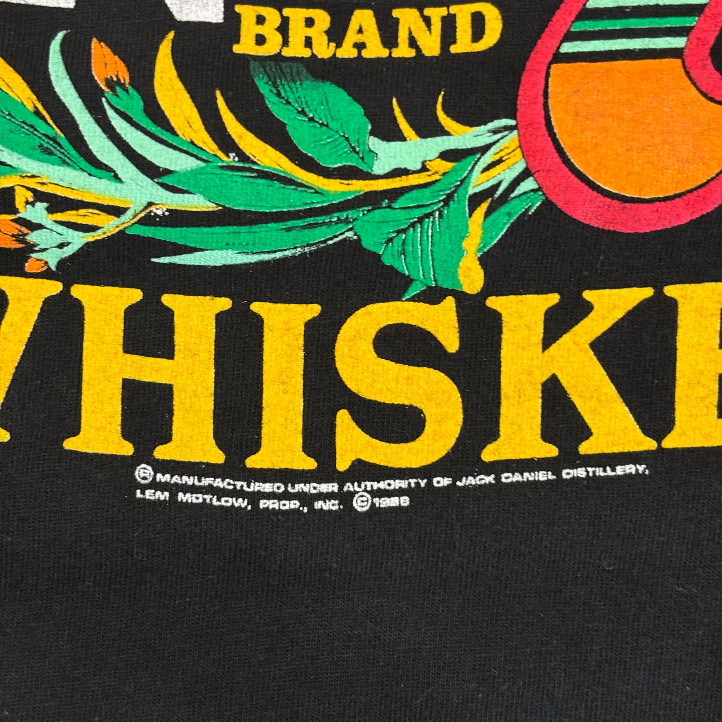 90's FRUIT OF THE LOOM JACK DANIEL'S OLD No'7 アルコールTシャツ 黒 (XL)/B2714T-SO
