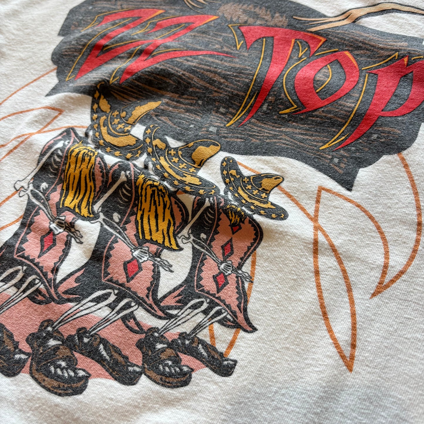 00's ZZ TOP Beer Drinkers and Hell Raisers Tour 2003 バンドTシャツ 白 サイズ不明/A7252T-SO