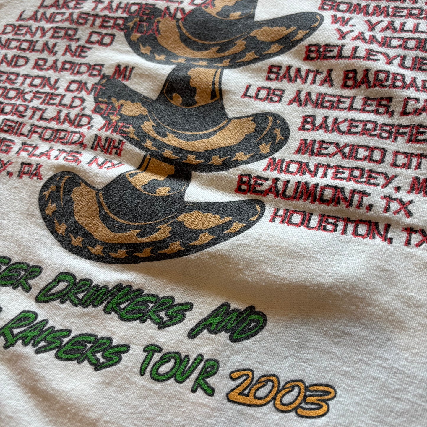 00's ZZ TOP Beer Drinkers and Hell Raisers Tour 2003 バンドTシャツ 白 サイズ不明/A7252T-SO