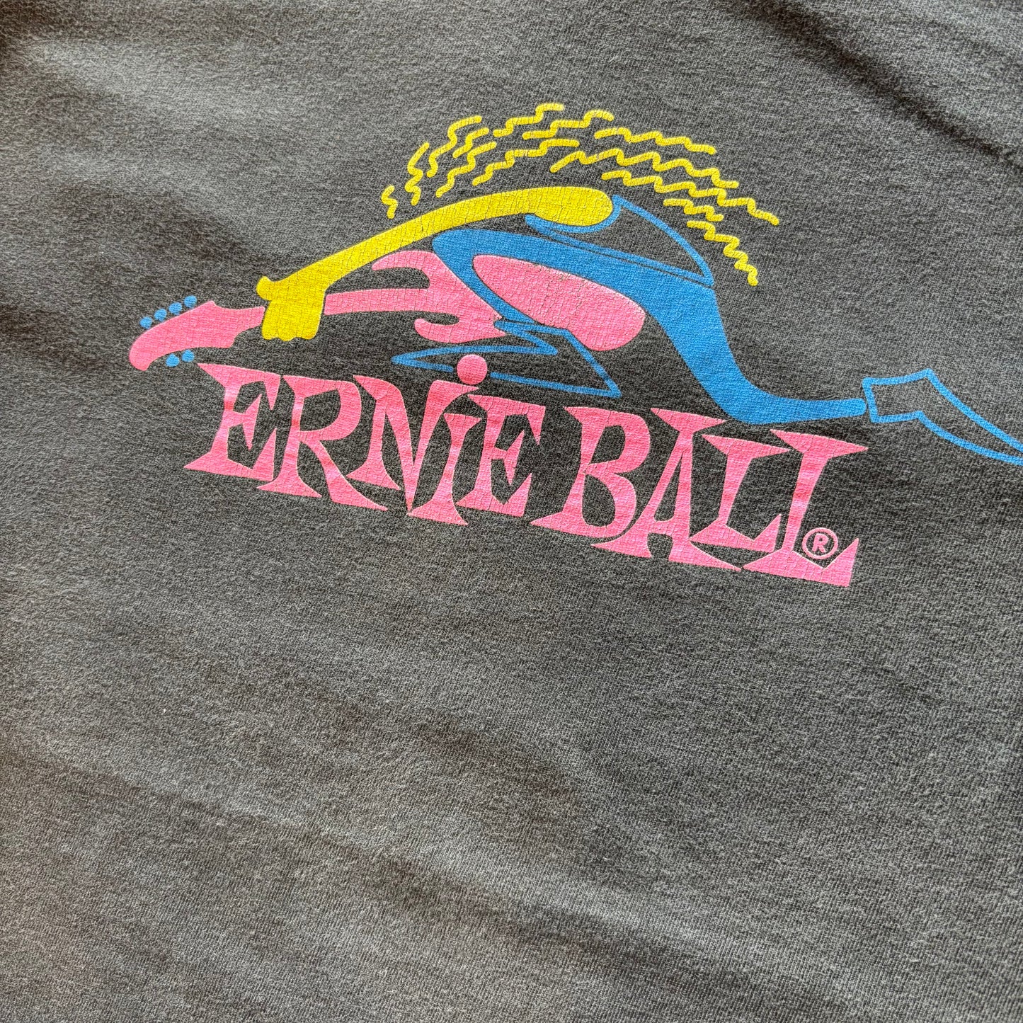 90's Hanes ERNIE BALL 企業 プリントTシャツ 黒 XL/A7065T-SO