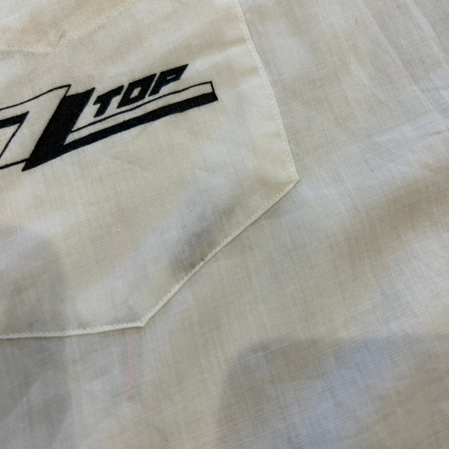 ZZ TOP"ELIMINATOR"プリント半袖シャツ (白)/A6628SH-SO