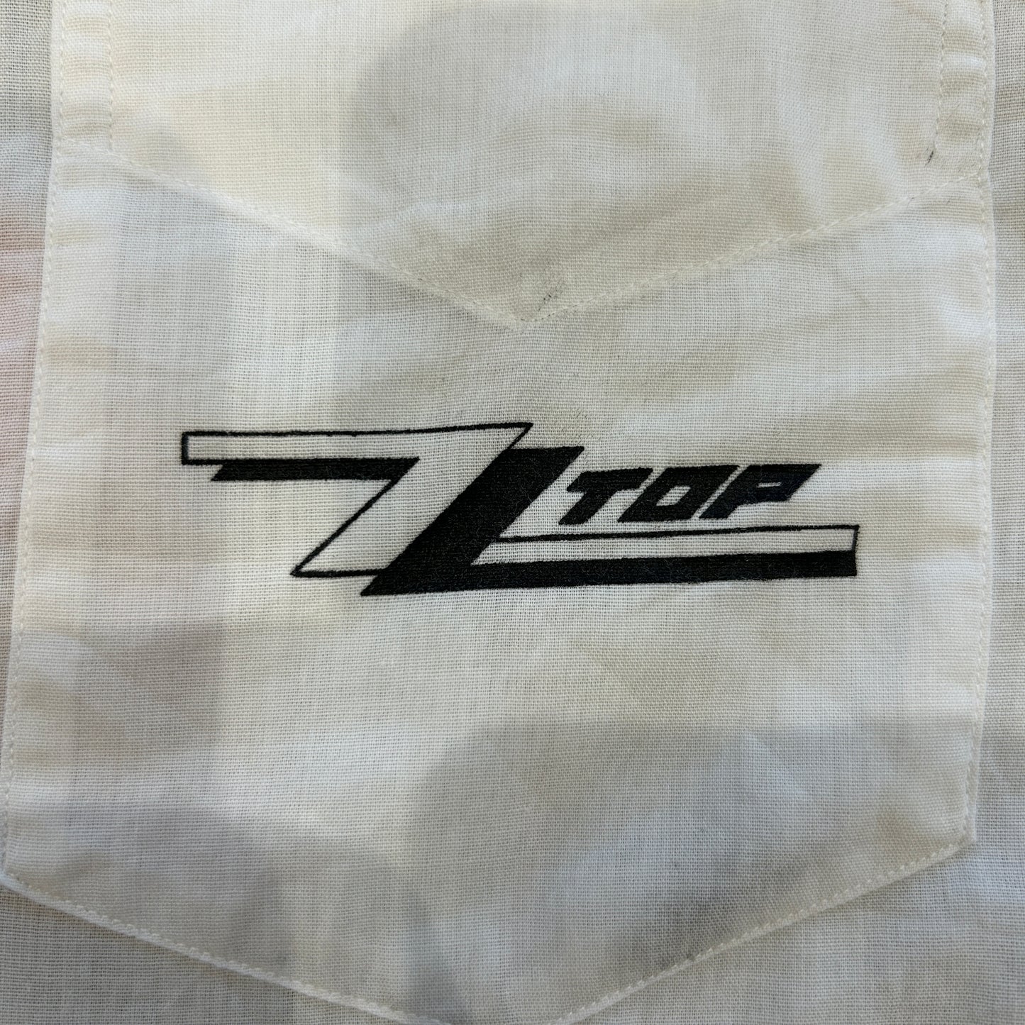 ZZ TOP"ELIMINATOR"プリント半袖シャツ (白)/A6628SH-SO