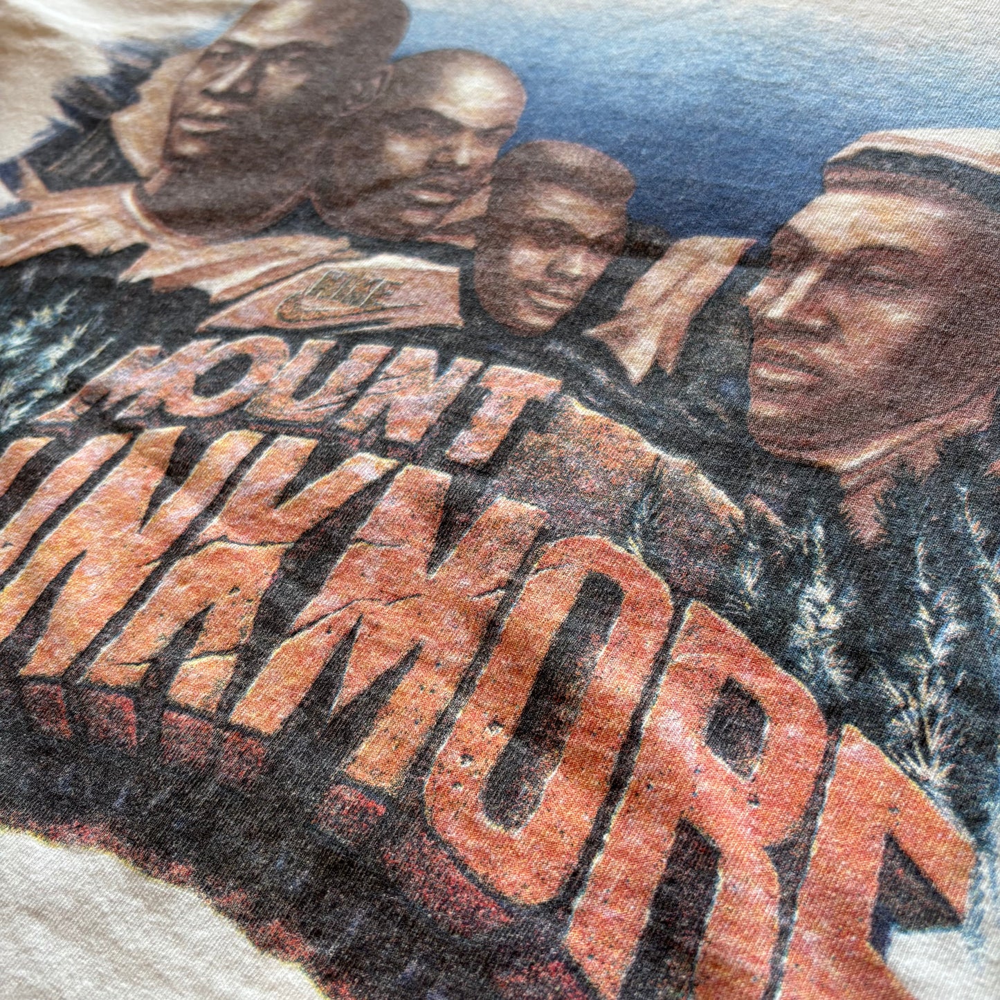90's NIKE MOUNT DUNKMORE NBA プリントTシャツ 白 推定Mサイズ/A6459T-SO
