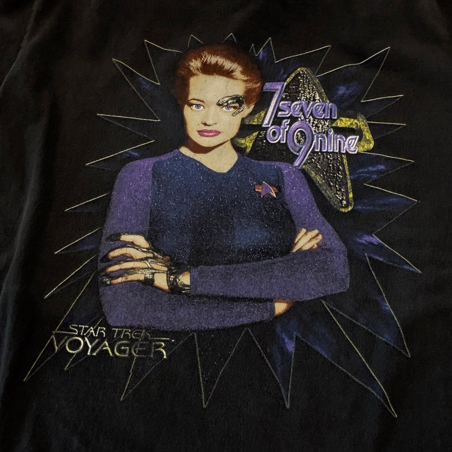 00's STAR TREK VOYAGER "7 seven of 9 nine" スタートレック セブンオブナイン Tシャツ (L)/A7263T-SO