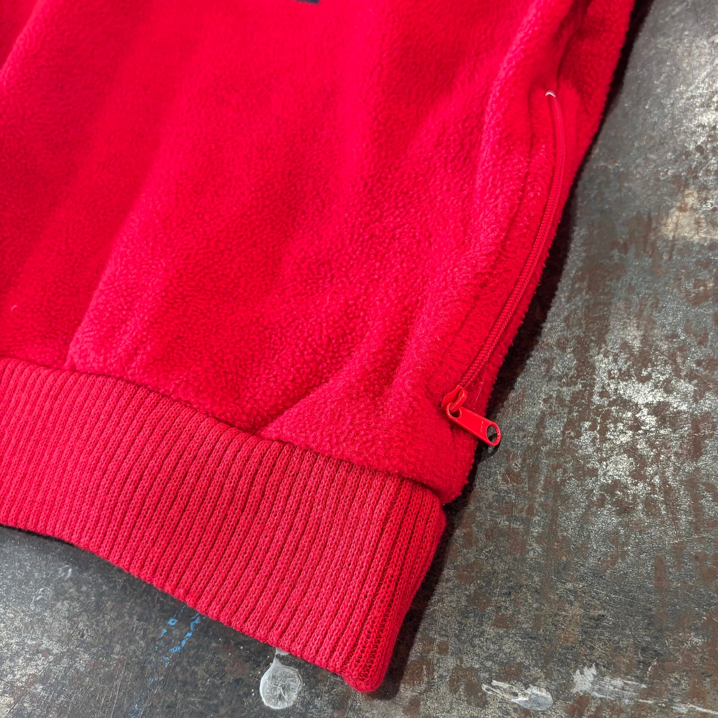 90's Ralph Lauren ラルフローレン USA刺繍 ハーフジップ プルオーバー フリースジャケット 赤 (L) /B1437O-SO