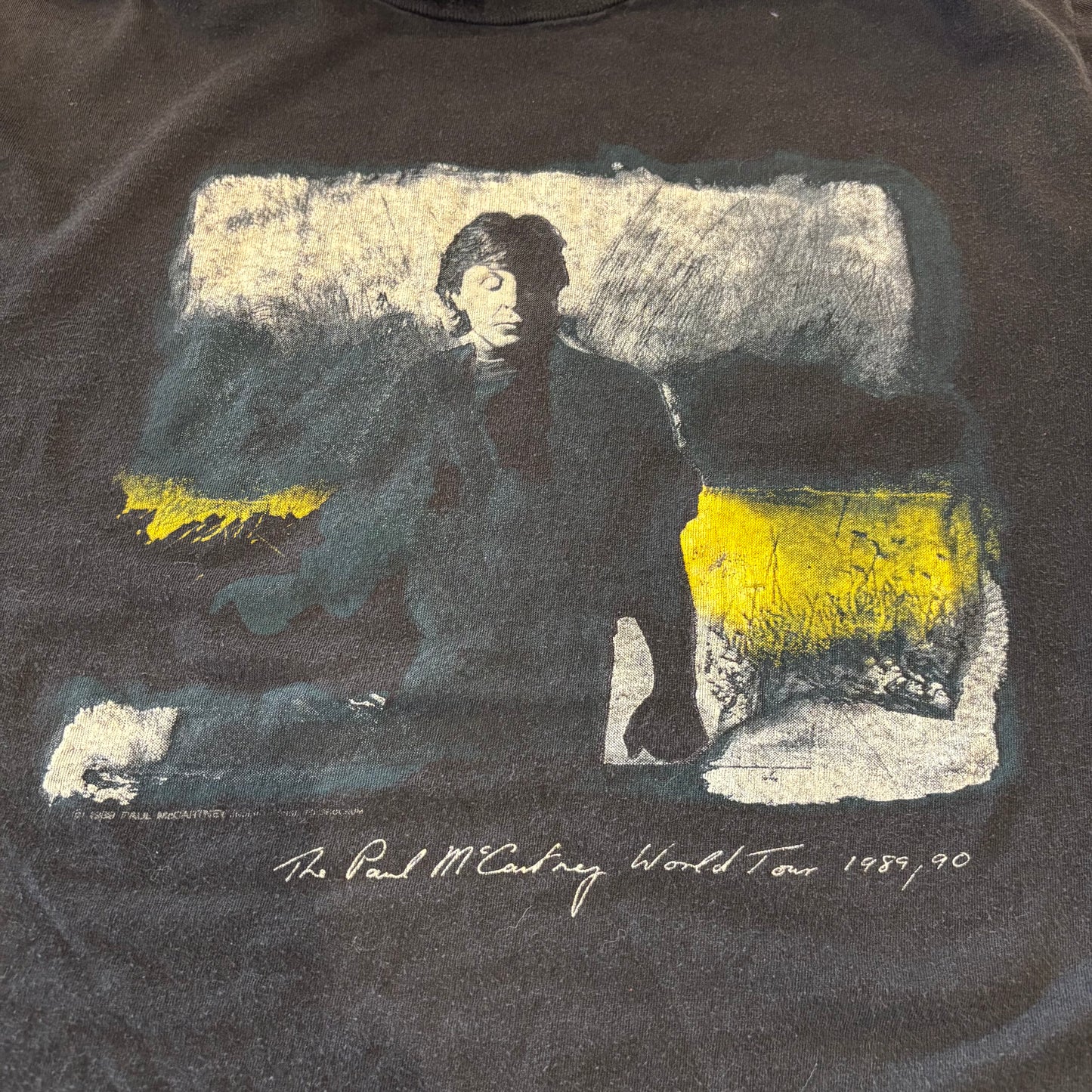 90's THE PAUL McCARTNEY WORLD TOUR 1989/90 ポールマッカートニー Tシャツ ブラック(XL)/A7259T-SO