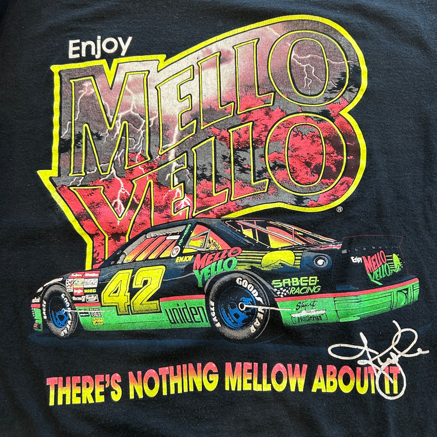 90's Nascar"Mello Yello"プリントTシャツ コカコーラ CAL CRU 黒(XL)A7322T-SO