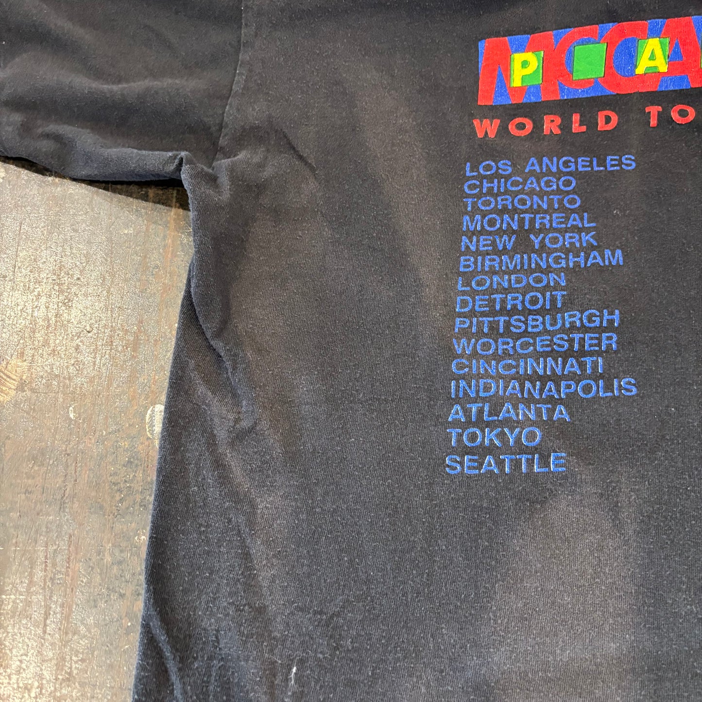 90's THE PAUL McCARTNEY WORLD TOUR 1989/90 ポールマッカートニー Tシャツ ブラック(XL)/A7259T-SO