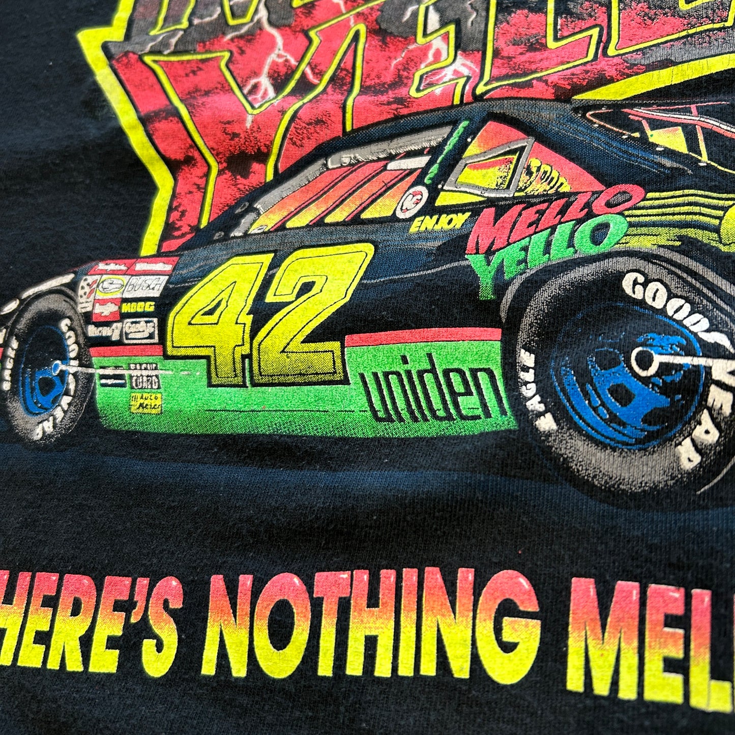90's Nascar"Mello Yello"プリントTシャツ コカコーラ CAL CRU 黒(XL)A7322T-SO