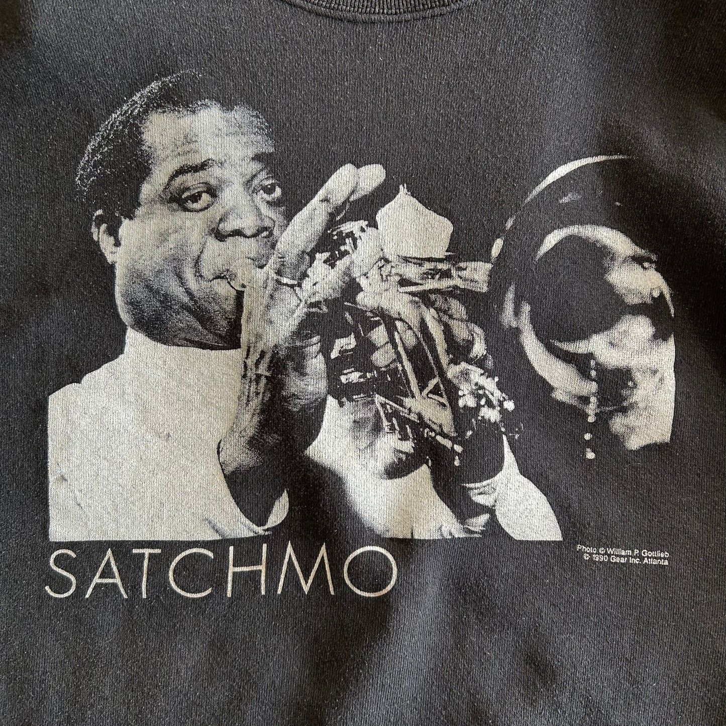 90's Fruit of the loom SATCHMO ルイアームストロング プリントスウェット(XL)/A6294S=SO