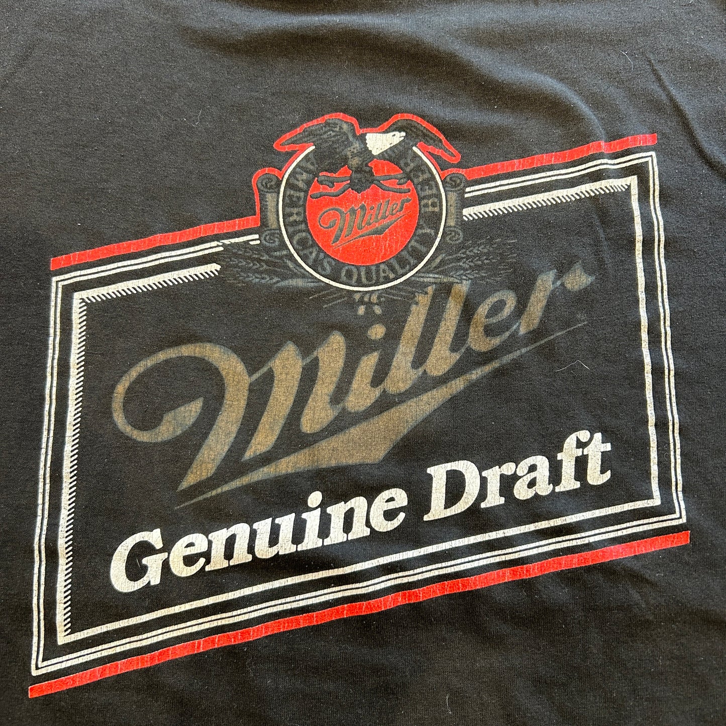 80's miller ミラー ロゴTシャツ ビール企業T アドバタイジング Royal 黒(XL)/A7323T-SO