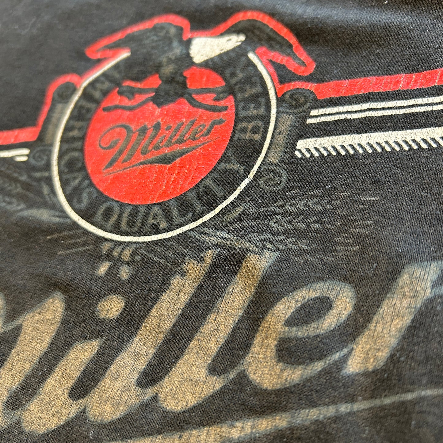 80's miller ミラー ロゴTシャツ ビール企業T アドバタイジング Royal 黒(XL)/A7323T-SO