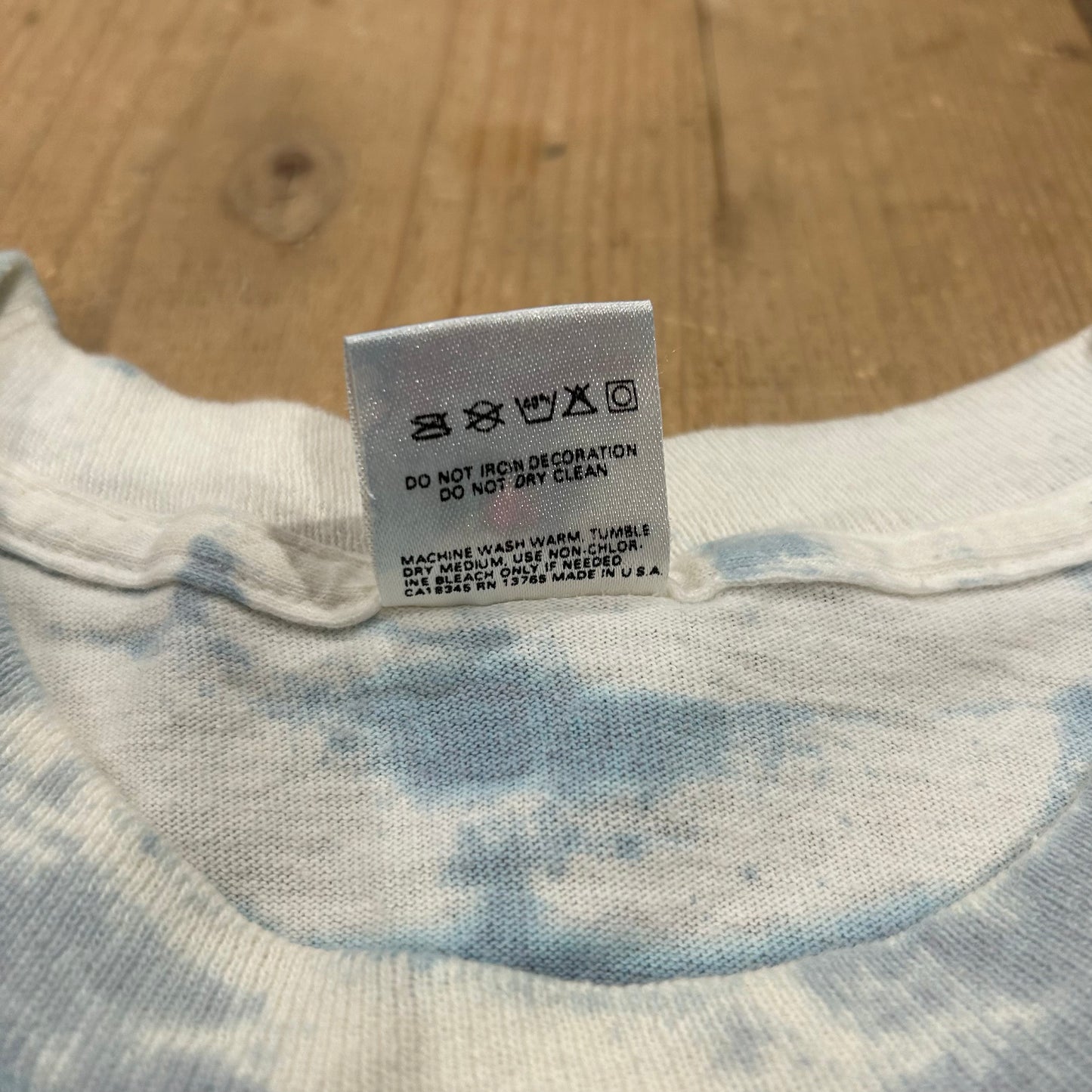 90's Fruit of the Loom BUDWEISER タイダイ 企業Tシャツ 薄青 白(L)/A4123T-SO