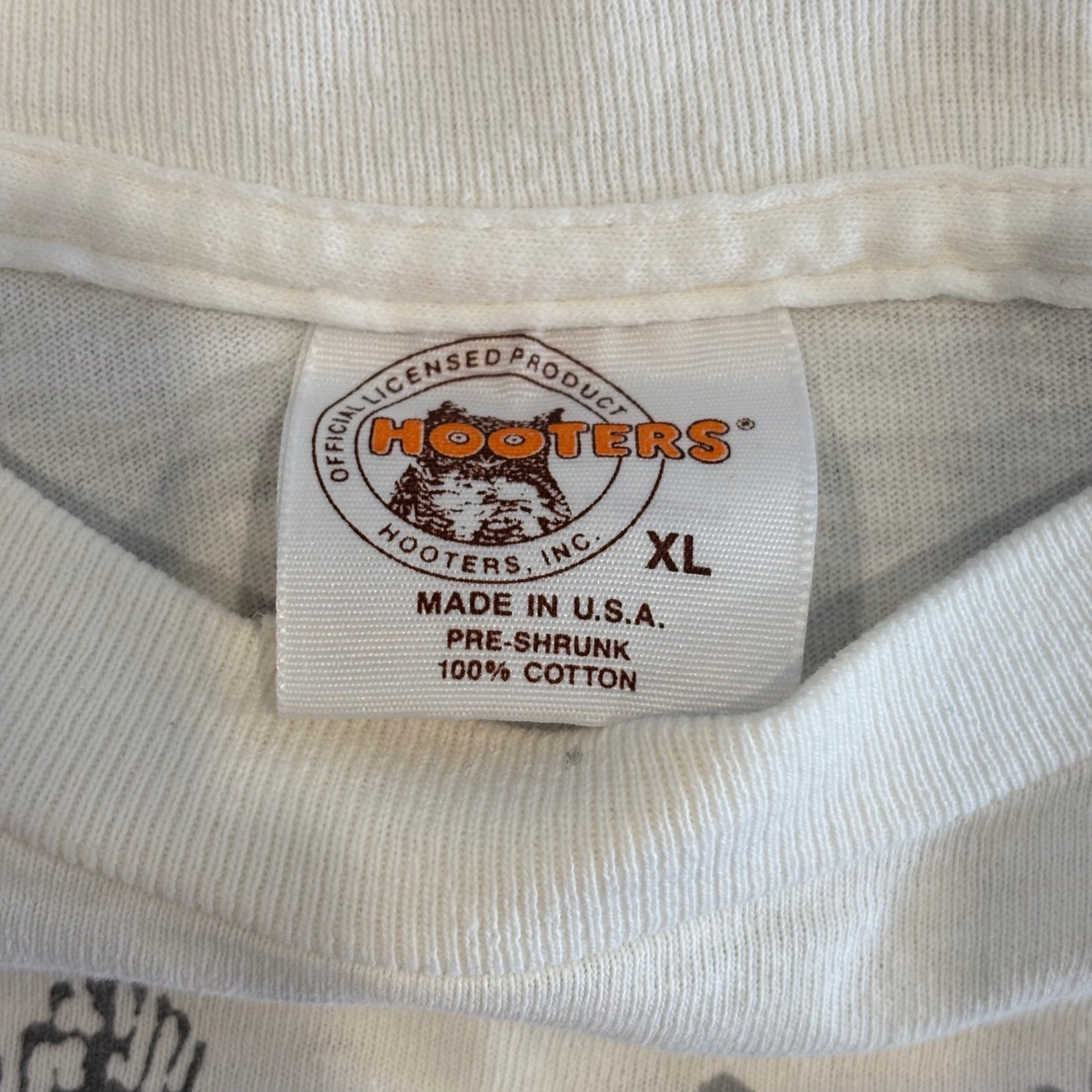 90's HOOTERS SPRINg BREAK レストラン&スポーツバー 企業Tシャツ 白 (XL)/B2067T-SO