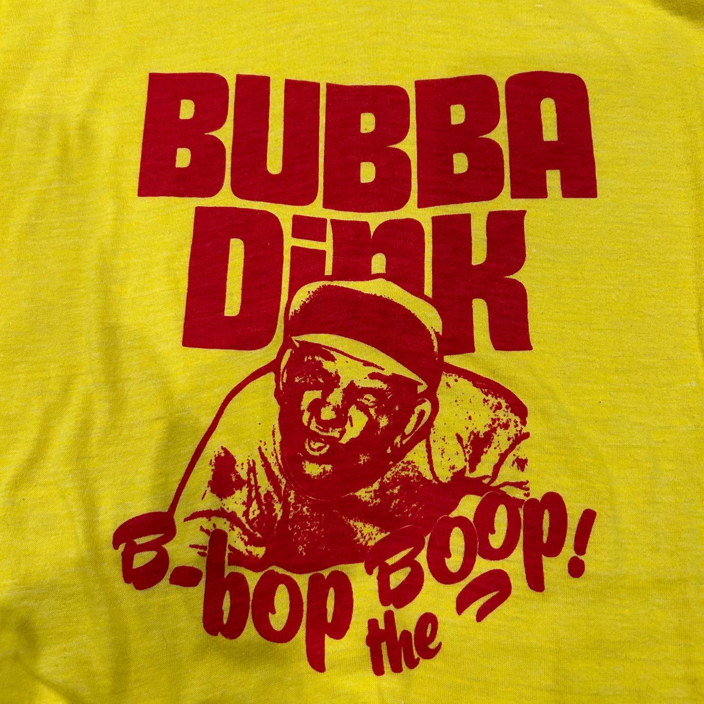 80's BUBBA Dink 染み込みプリントTシャツ 黄色(XL)/A2964T-S0
