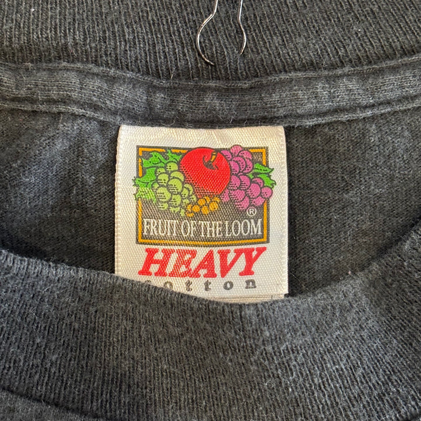90's FRUIT OF THE LOOM "WILL WORK FOR BEER" Brew City アルコール メッセージTシャツ 黒 (XL)/B2738T-SO
