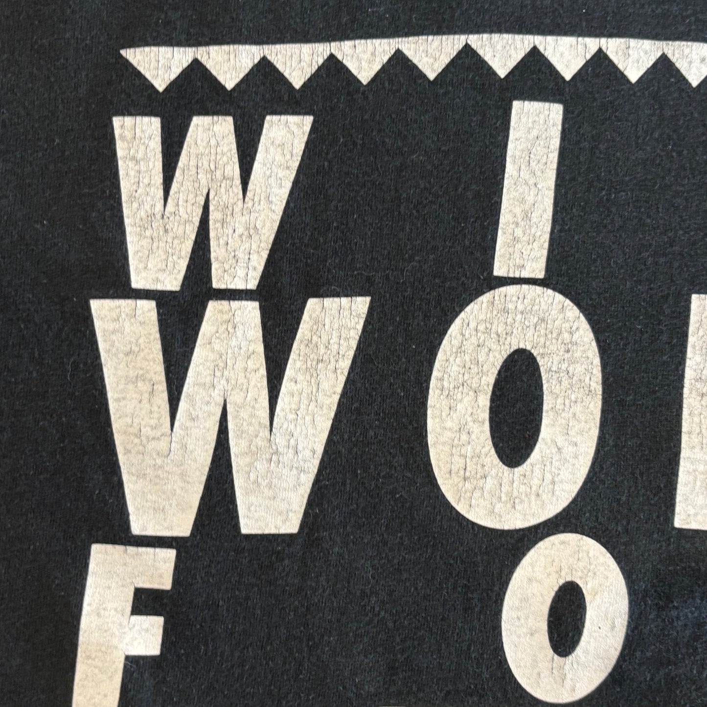 90's FRUIT OF THE LOOM "WILL WORK FOR BEER" Brew City アルコール メッセージTシャツ 黒 (XL)/B2738T-SO