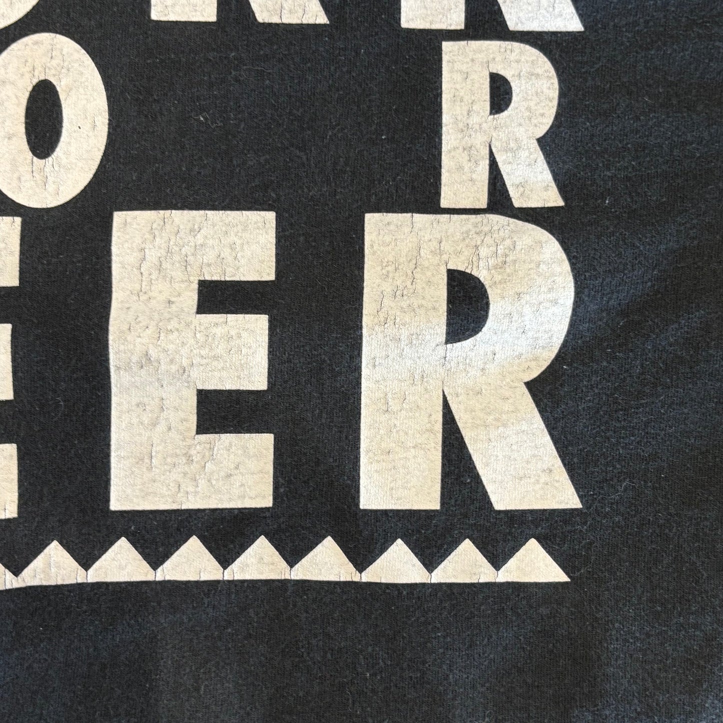 90's FRUIT OF THE LOOM "WILL WORK FOR BEER" Brew City アルコール メッセージTシャツ 黒 (XL)/B2738T-SO