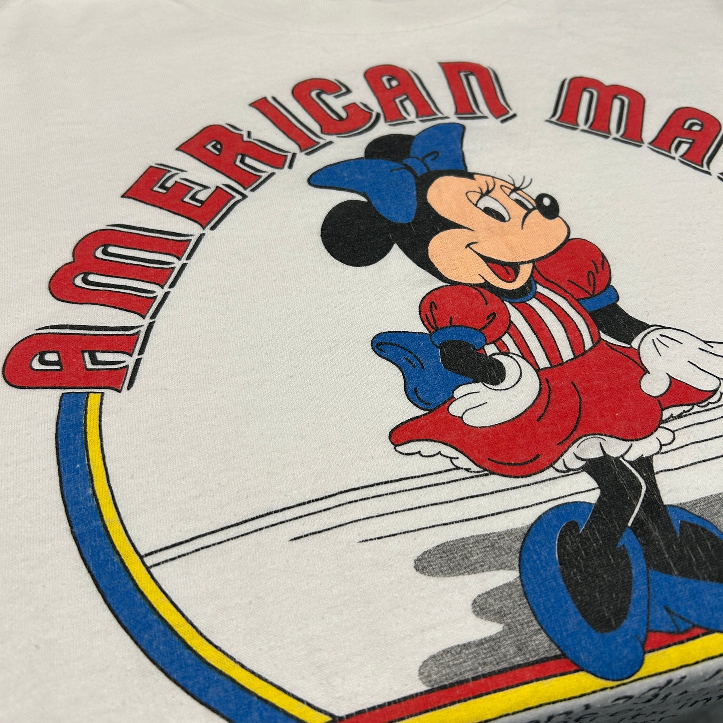 90's~DISNEY MINNIE MOUSE ディズニー ミニーマウス "AMERICAN MADE" Tシャツ ホワイト (不明)/A7329T-SO