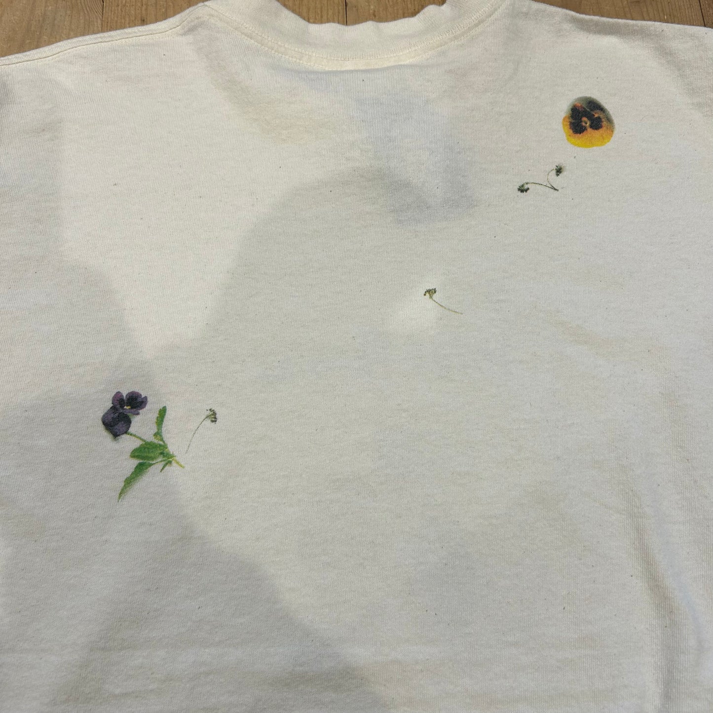 90's rel・e・vant・products Pots & Pansies パンシー 花 プリントTシャツ(L)/A3085T-S