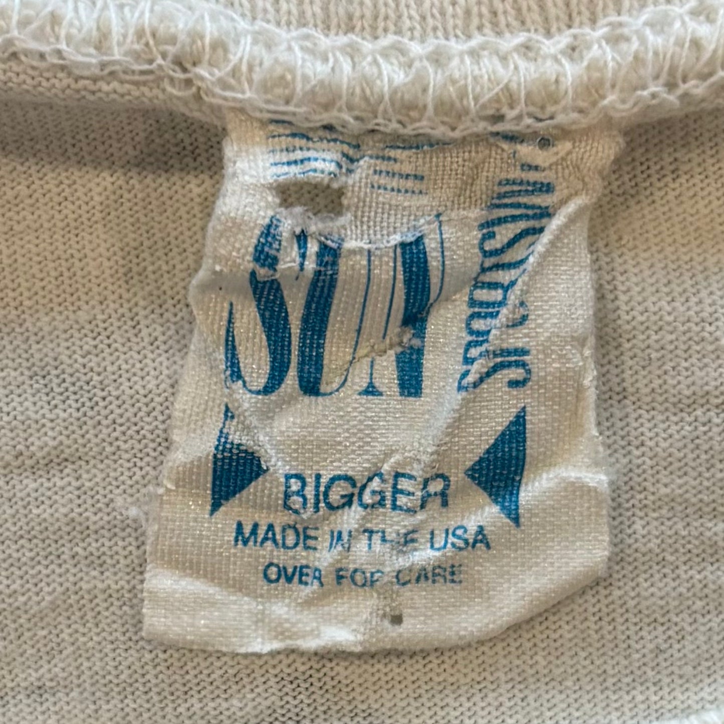 90's SUN SPORTS WEAR ガーフィールド ビッグプリント 総柄 Tシャツ 白 BIGGER/B2077