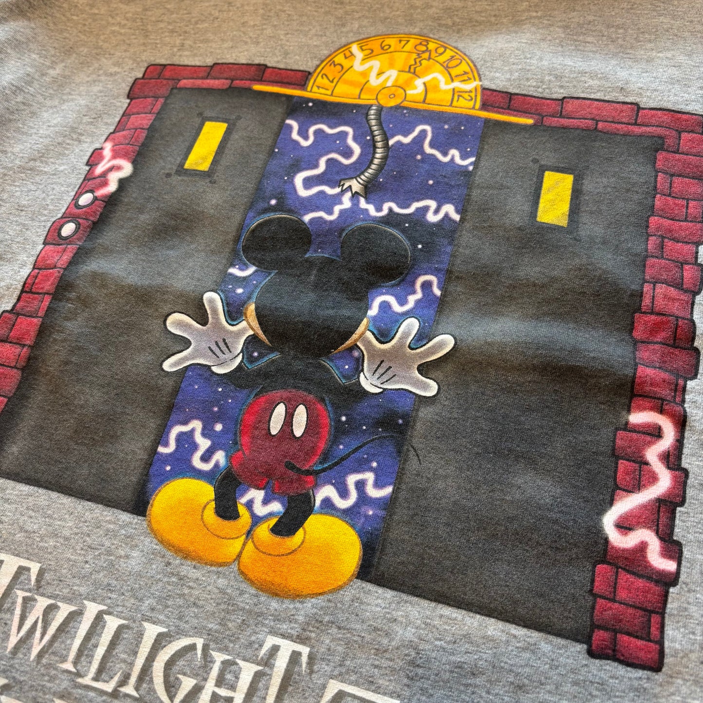 00's WALT DISNEY WORLD THE TWILIGHT ZONE TOWER OF TERROR ミッキー ノースリーブTシャツ グレー XL/B2142T-SO
