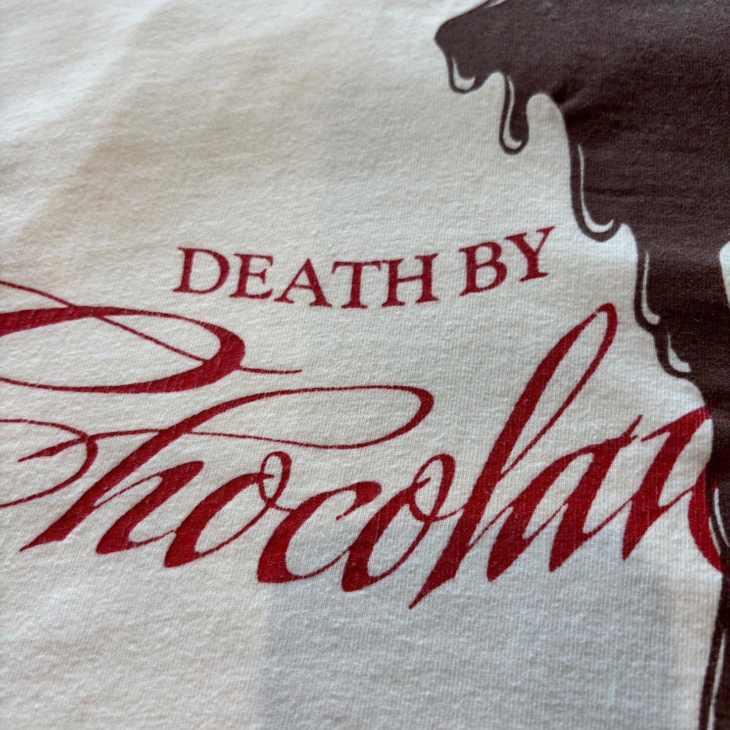 90's Hanes DEATH BY Chocolate THE TRELLIS CAFE.RESTAURANT&GRILL 企業Tシャツ 白 XL/A3837T-SO