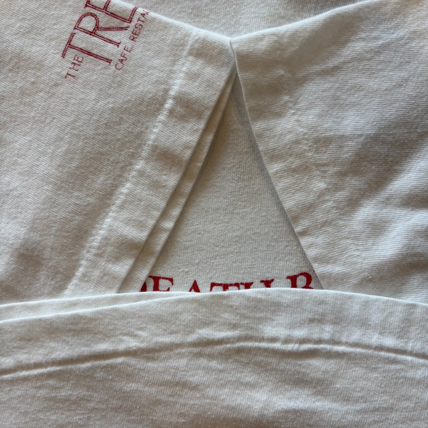 90's Hanes DEATH BY Chocolate THE TRELLIS CAFE.RESTAURANT&GRILL 企業Tシャツ 白 XL/A3837T-SO