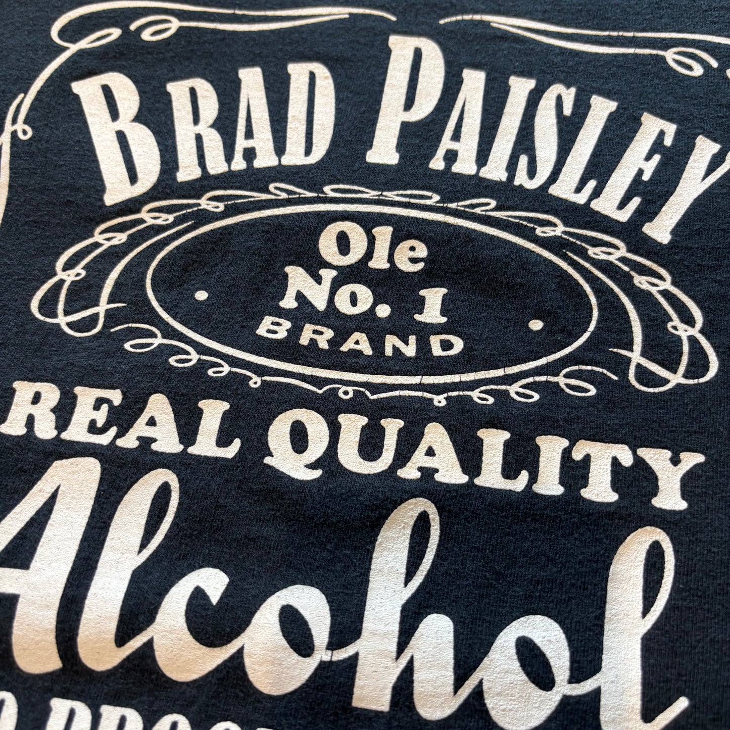 00's GILDAN ブラッド・ペイズリー ALCOHOL ジャックダニエルパロディ Tシャツ 黒 XL/B1929T-SO