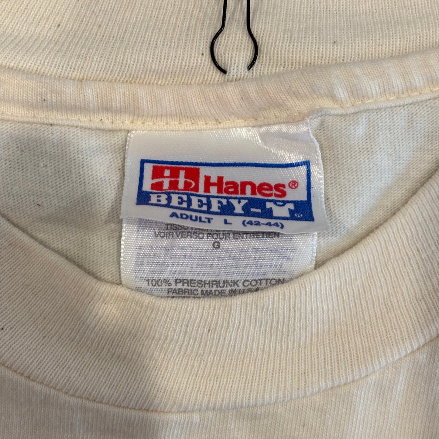 90's Hanes NEW YORK 農作物 野菜Tシャツ ベージュ (L)/A7155T-SO