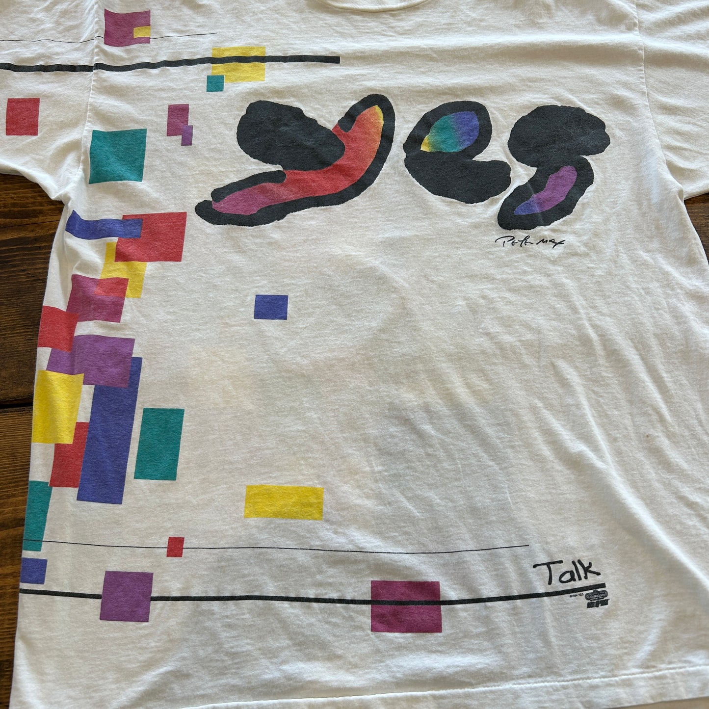 90's yes×Peater Max"Talk"ピーターマックス アートデザイン バンドTシャツ 白(XL)/A4014T-SO