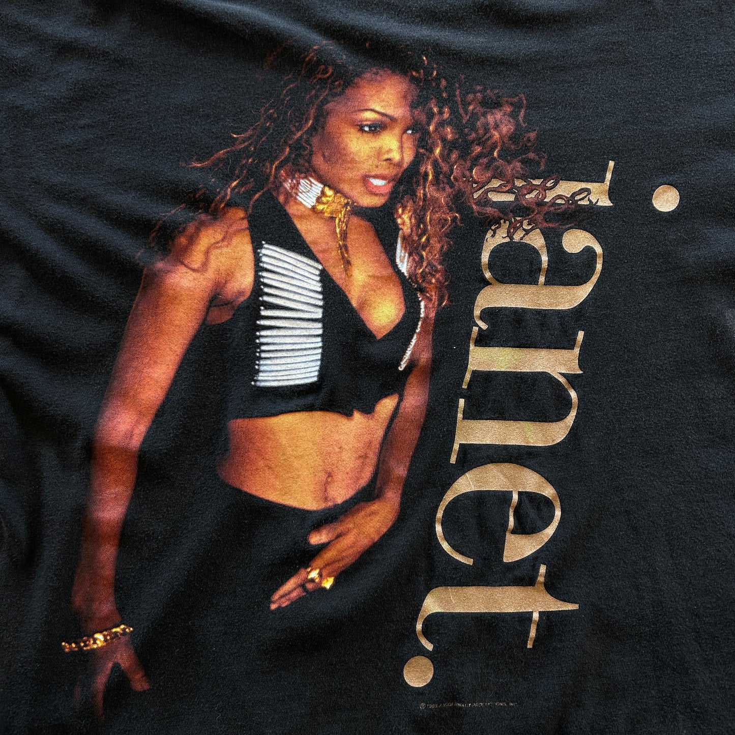 90's Janet Jackson ジャネット・ジャクソン 93-94 World Tour Tシャツ 黒(XL)A7132T-SO