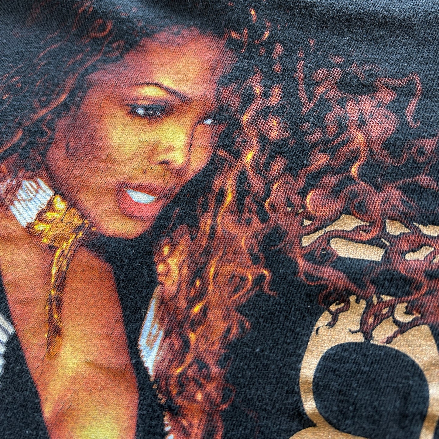 90's Janet Jackson ジャネット・ジャクソン 93-94 World Tour Tシャツ 黒(XL)A7132T-SO