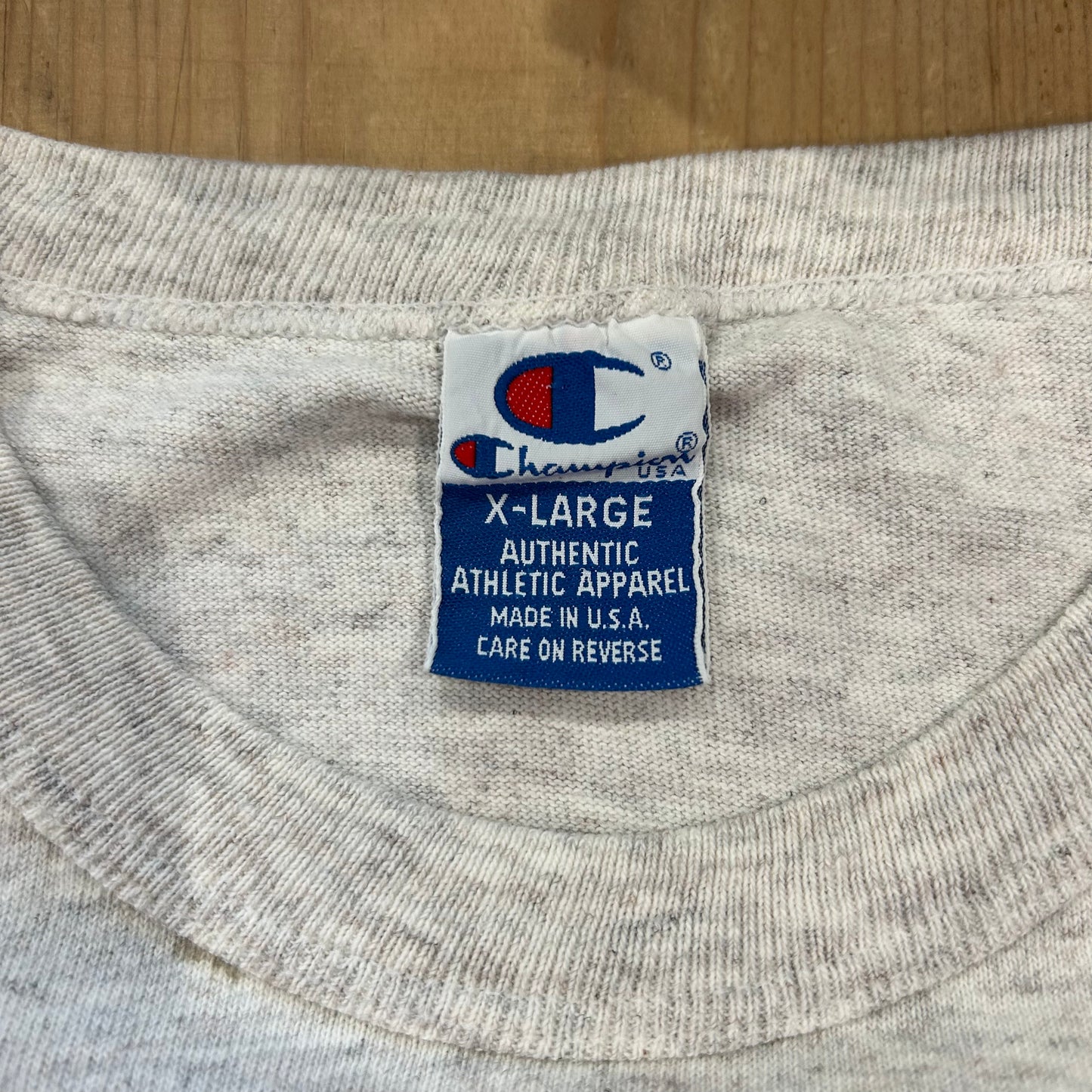 90's CHAMPION ミニロゴTシャツ グレー (XL)/A4348T-S