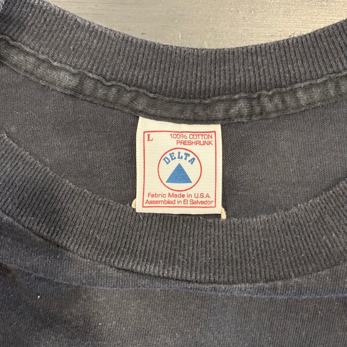 90's DELTA "1996 TOUR OF WORLD FIGURE SKATING CHAMPIONS" トム・コリンズ スケートTシャツ 黒 (L)/B2068T-SO