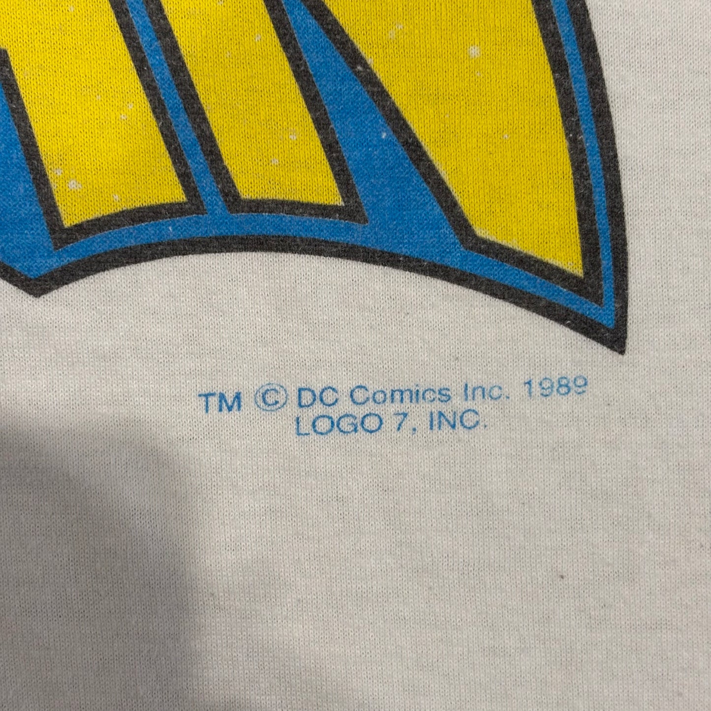 90's LOGO7 BATMAN DC COMIC バットマン Tシャツ 白 (XL)/A7280T-SO