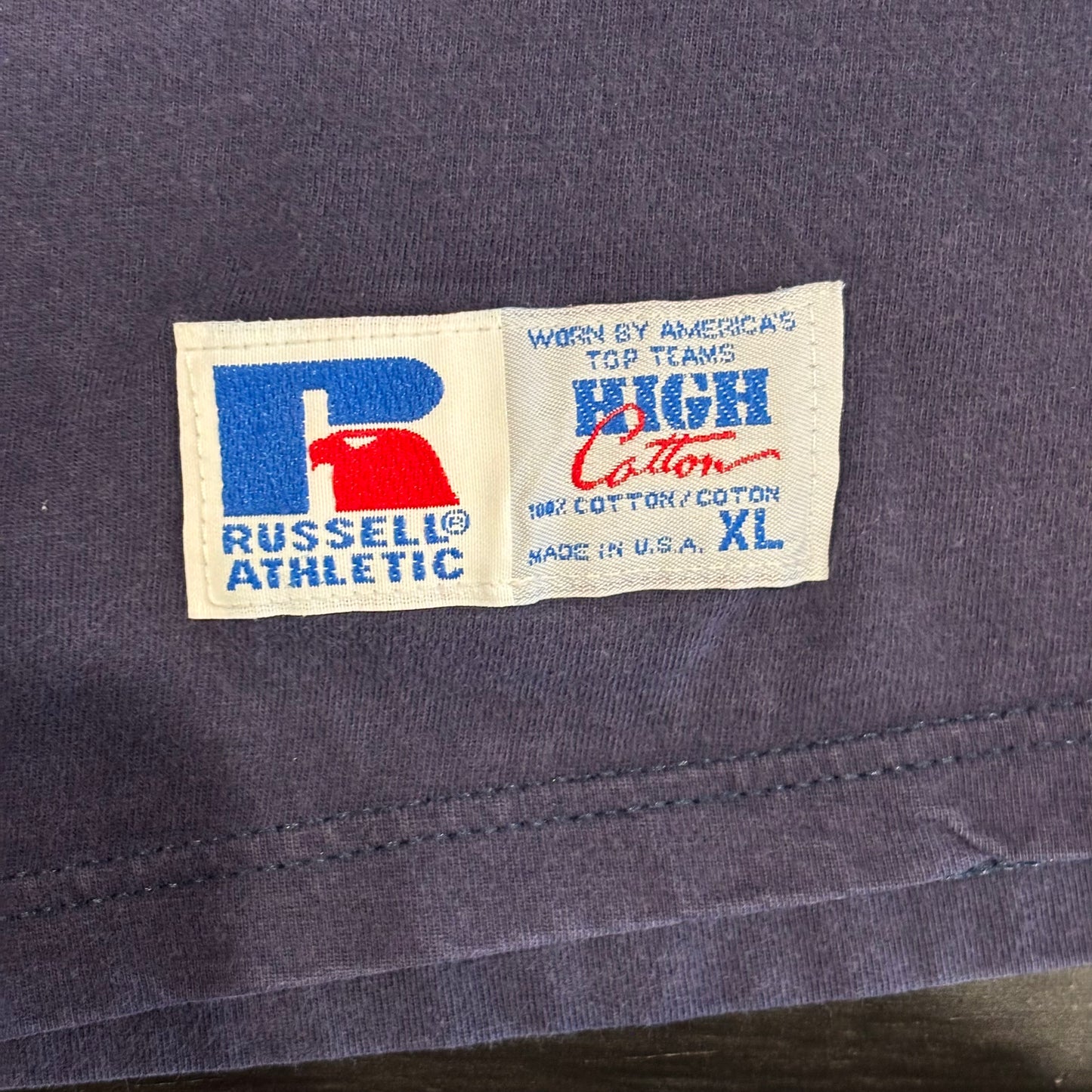 90's RUSSELL ATHLETIC UCLA BRUINS カレッジTシャツ 紺 (XL)/A7279T-SO