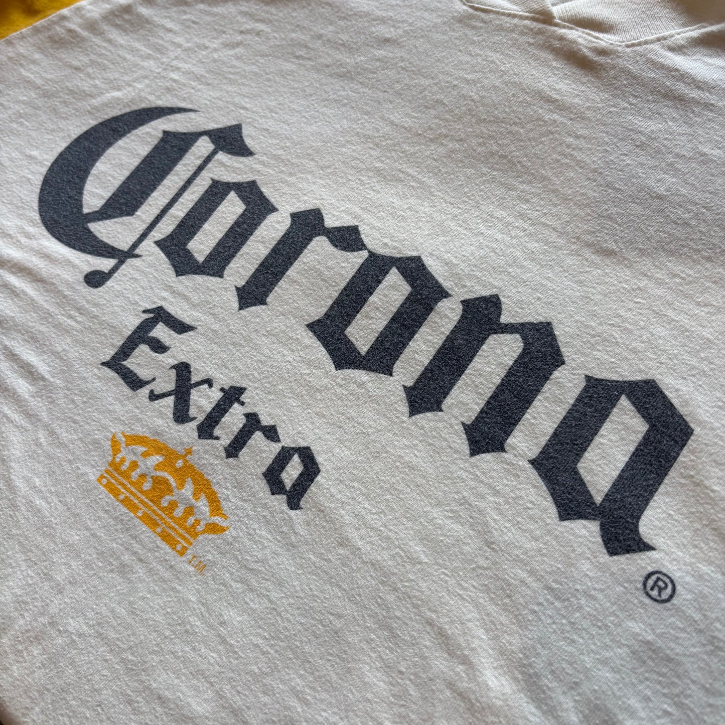 90's Calhain Corona ラグランTシャツ 白 XL/A7156T-SO