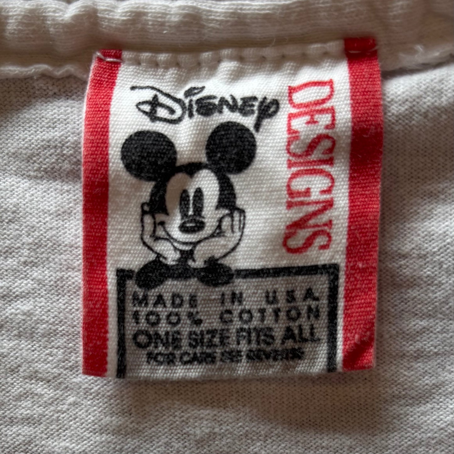 90's DISNEY 国旗総柄Tシャツ 白 ONE SIZE/A7288T-SO