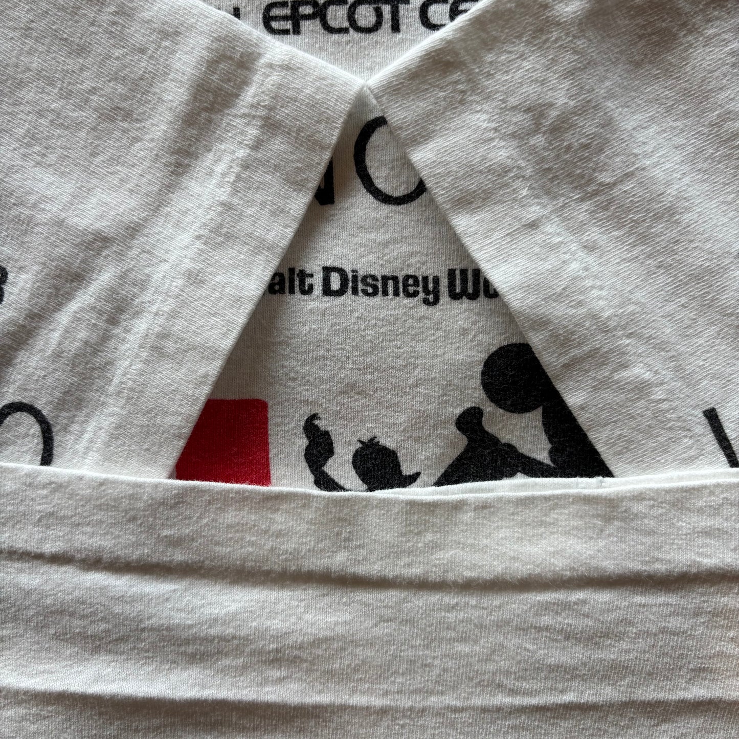 90's DISNEY 国旗総柄Tシャツ 白 ONE SIZE/A7288T-SO