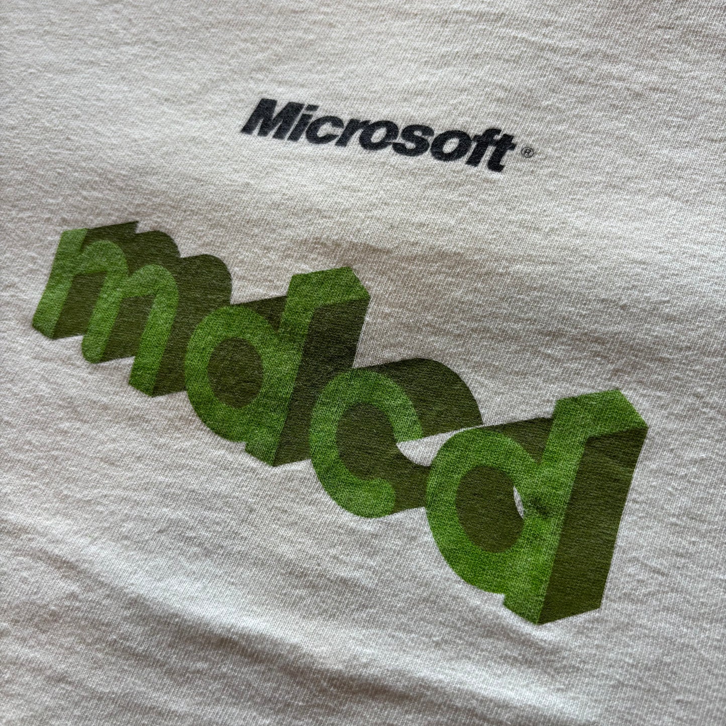 90's YAZBEC Microsoft MDCD プリントTシャツ ベージュ M/B2751T-SO