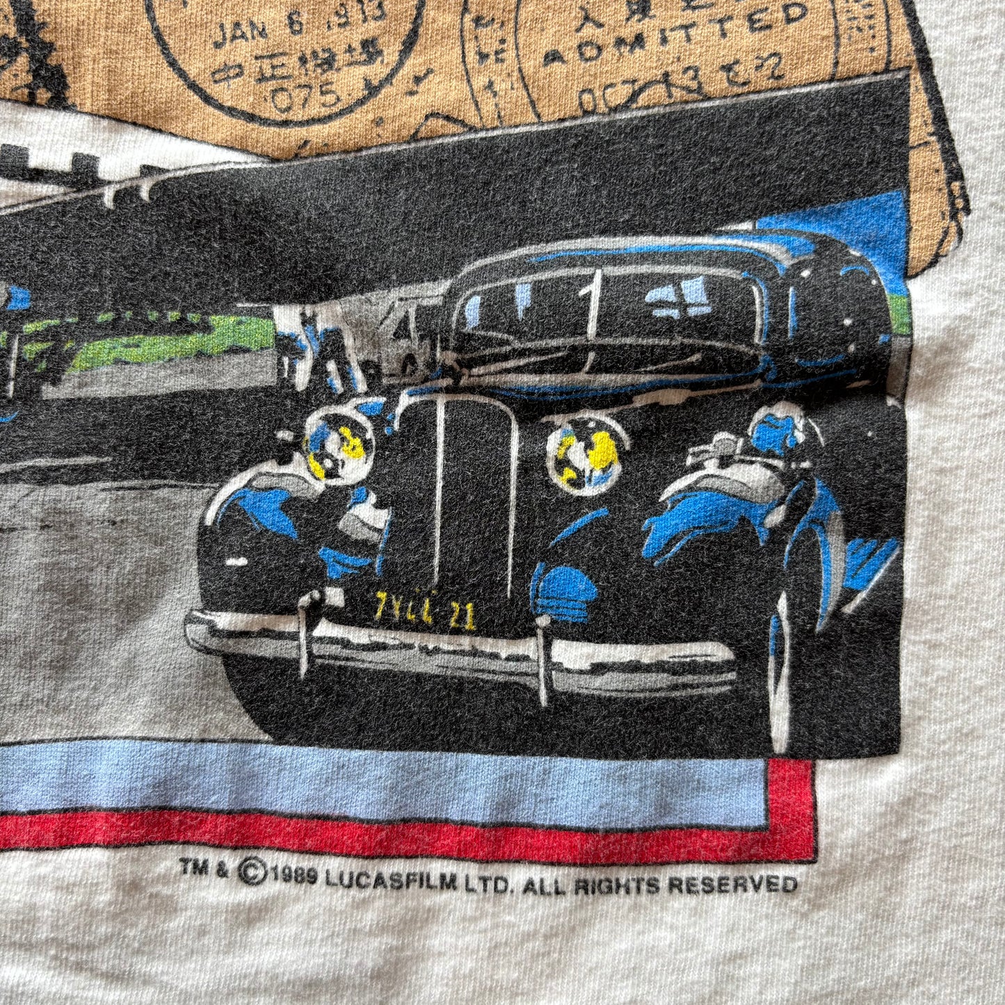 90's Hanes INDIANA JONES and the LAST CRUSADE インディ・ジョーンズ/最後の聖戦 ムービーTシャツ 白 M/A4065T-SO