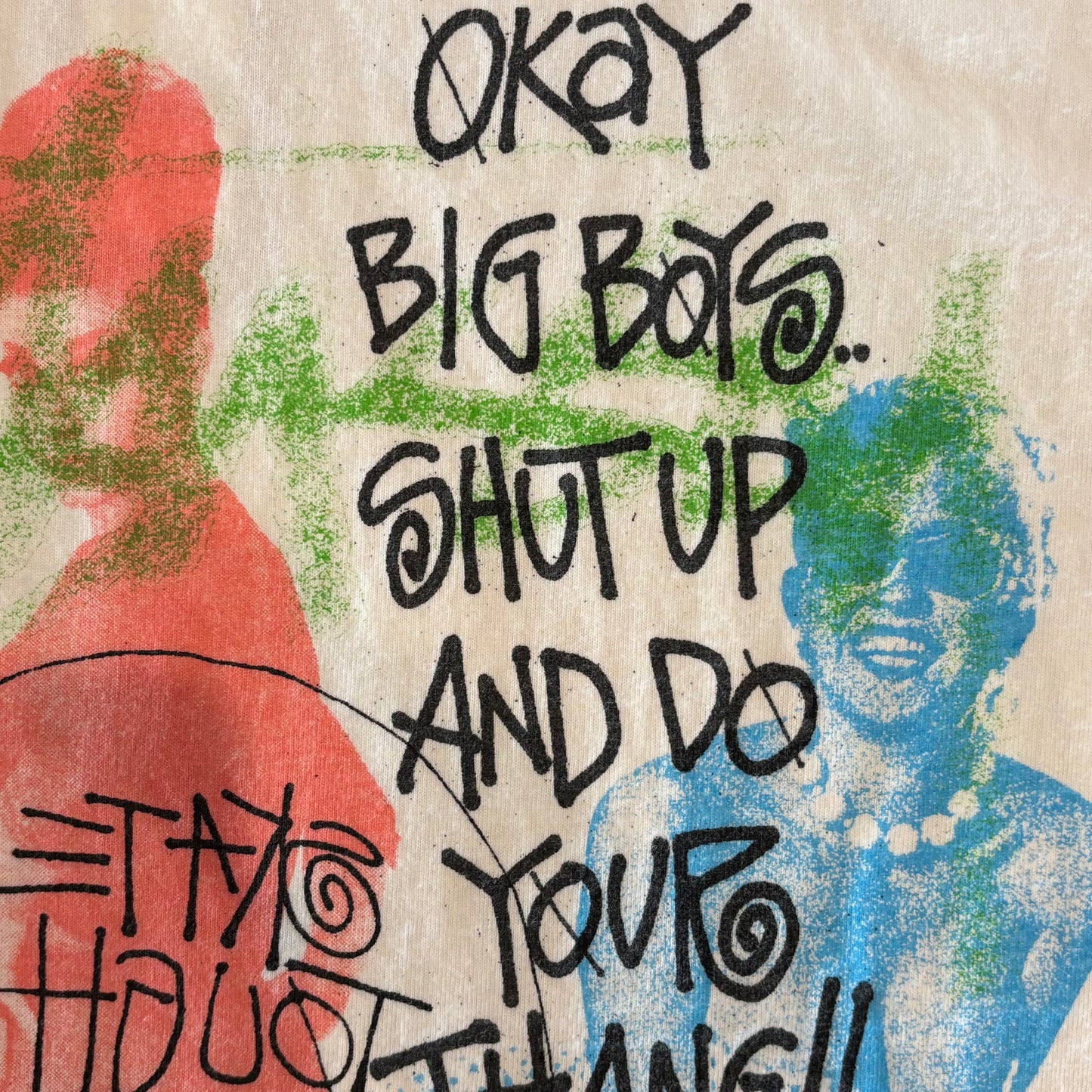 00's Stussy For Jah Irie Feeling "Okey Big Boy" アートTシャツ 白 (S)/B2502T-SO