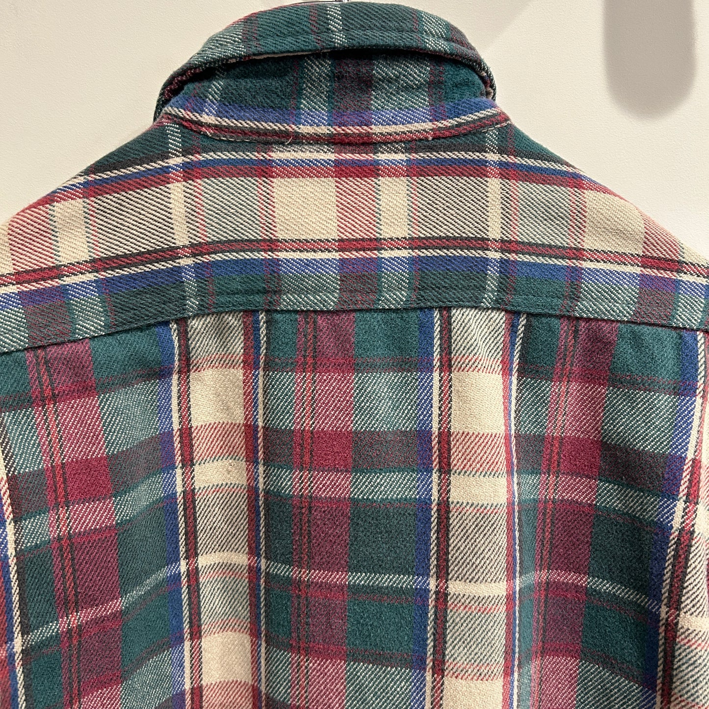 90's Five Brother ファイブブラザー ネルシャツ 紫緑ベージュ(M)/A8506SH-SO