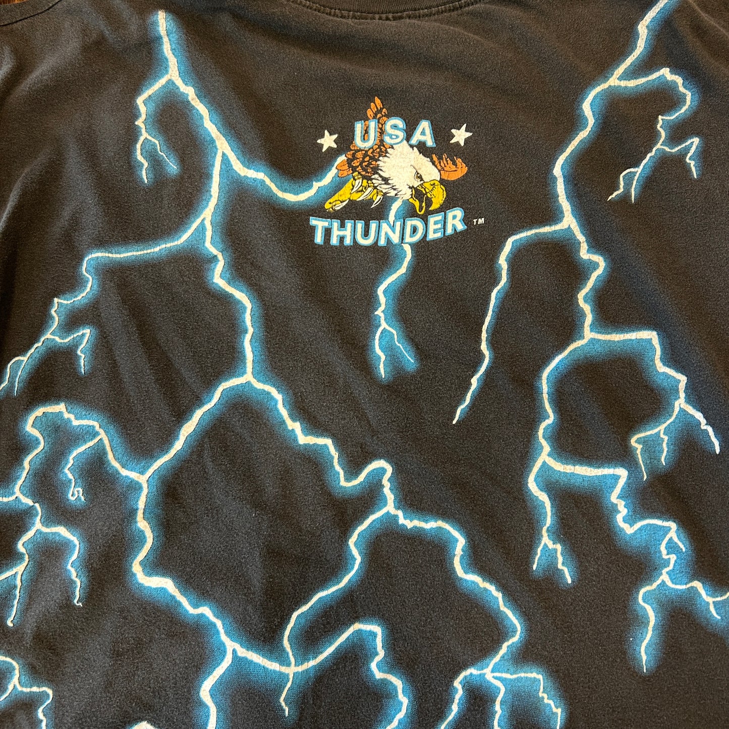 90's USA Thunder アメリカンサンダー アニマルプリントTシャツ 狼 (XL)/A7138T-SO